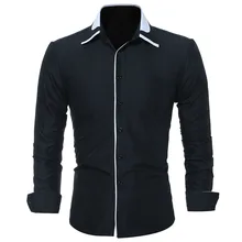 Новинка, модная весенне-осенняя Повседневная рубашка для мужчин, Джокер, Мужская одежда, вечерняя полосатая облегающая мужская одежда