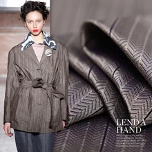 Новая Заказная Ретро шелковая пряжа-окрашенная елочка жаккардовая шелковая ткань для одежды текстурная ткань