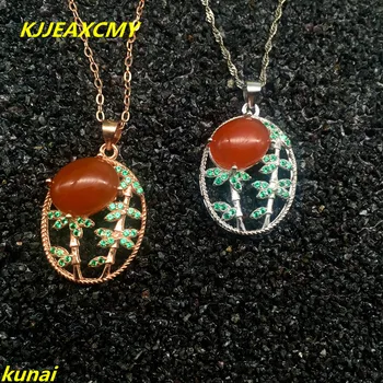 

KJJEAXCMY fine jewelry s925 silver color treasure natural South red pendants to send necklaces abcd