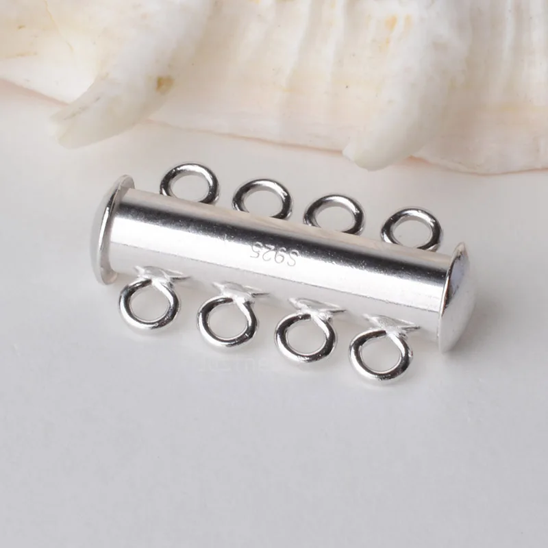 Buy Solid 925 Sterling Silver Clasp 4 Strand Tube