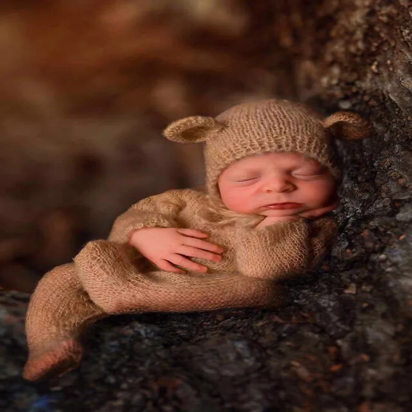 

Newborn baby overall outfit Baby Knitted romper pant Newborn photography props