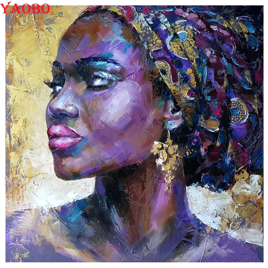 

5D diy Diamond Painting African woman 3d Cross Stitch diamond Mosaic pattern diamond embroidery Full square round Diamond art