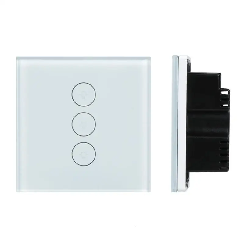 LEMAIC UK 2.4G 3 Gang WiFi Smart Switch Wireless Light Wall Switch WiFi Switch Touch Panel Work