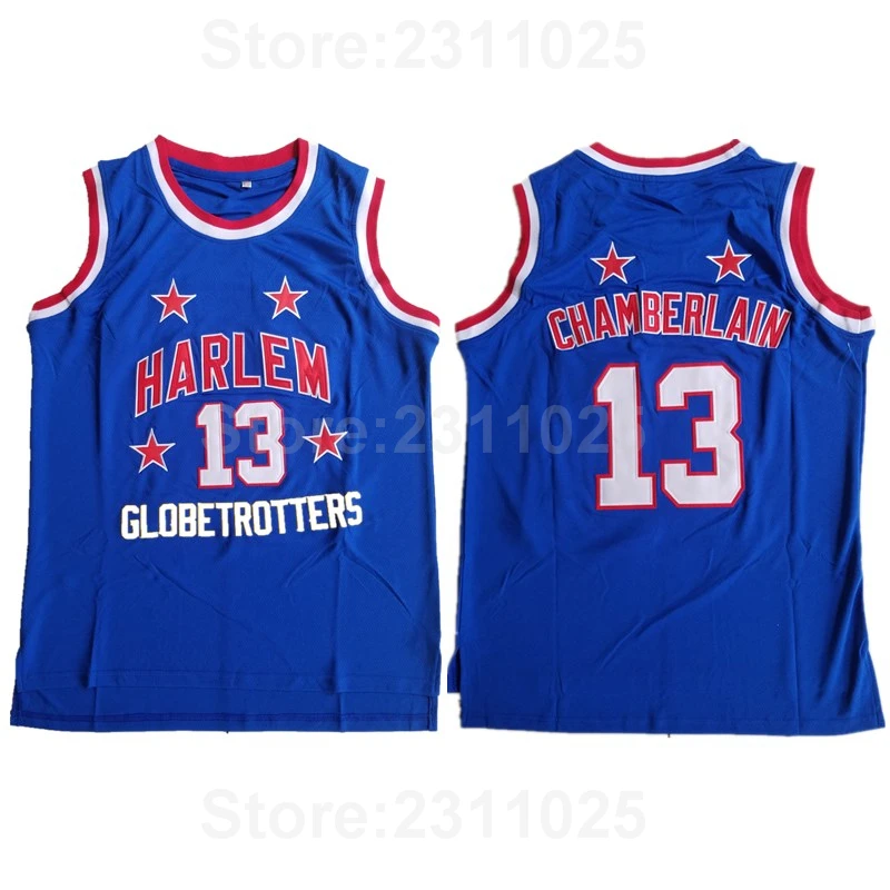 

Ediwallen Wilt Chamberlain Movie Jersey 13 Throwback Basketball Harlem Globetrotters Jerseys Team Color Blue All Stitched Sale