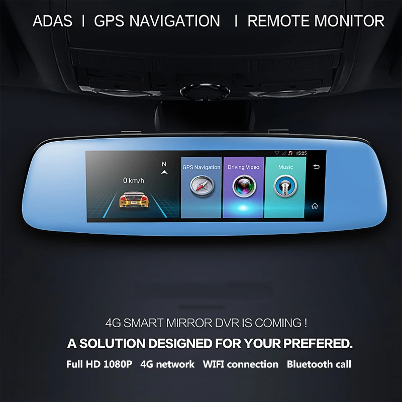 Видеорегистратор автомобильный 4G 7 84 дюйма Full HD 1080P GPS Bluetooth Wi Fi ADAS Android 5
