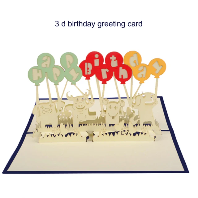 birthday card 3d greeting card paper art child birthday greeting
