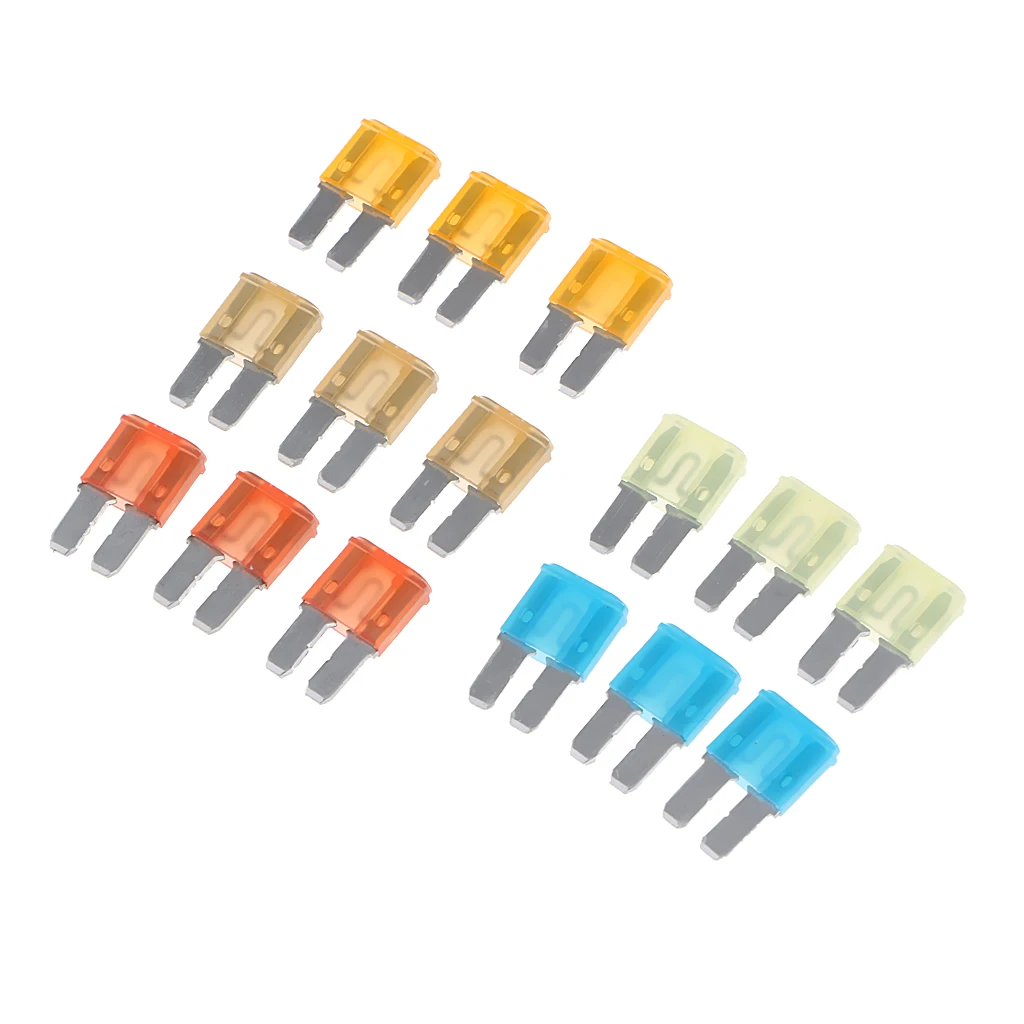 

5 Set of 15 Pieces UNiversal Car Audio Micro 2 Blade ATR Fuse 5A 7.5A 10A 15A 20A Kits fusible amorce Auto Replacement