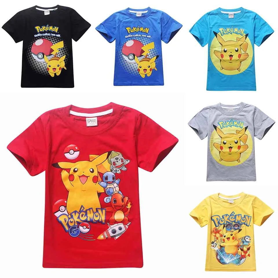 T Shirt Pokemon Pour Enfants Hauts Et Chemisiers Pour Garcons Et Filles T Shirt De Dessin Anime Costume Aliexpress