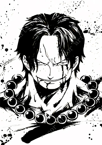 Black White One Piece Monkey D Luffy Anime Comics Canvas Paintings Vintage Kraft Posters Coated Wall Stickers Home Decor Gift Painting Calligraphy Aliexpress