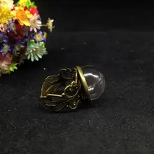 20 шт 16 мм бронзовое кольцо с регулируемым цветком, полукруглый ручной работы, Набор для изготовления стеклянных пузырьков, покрывающие кольца