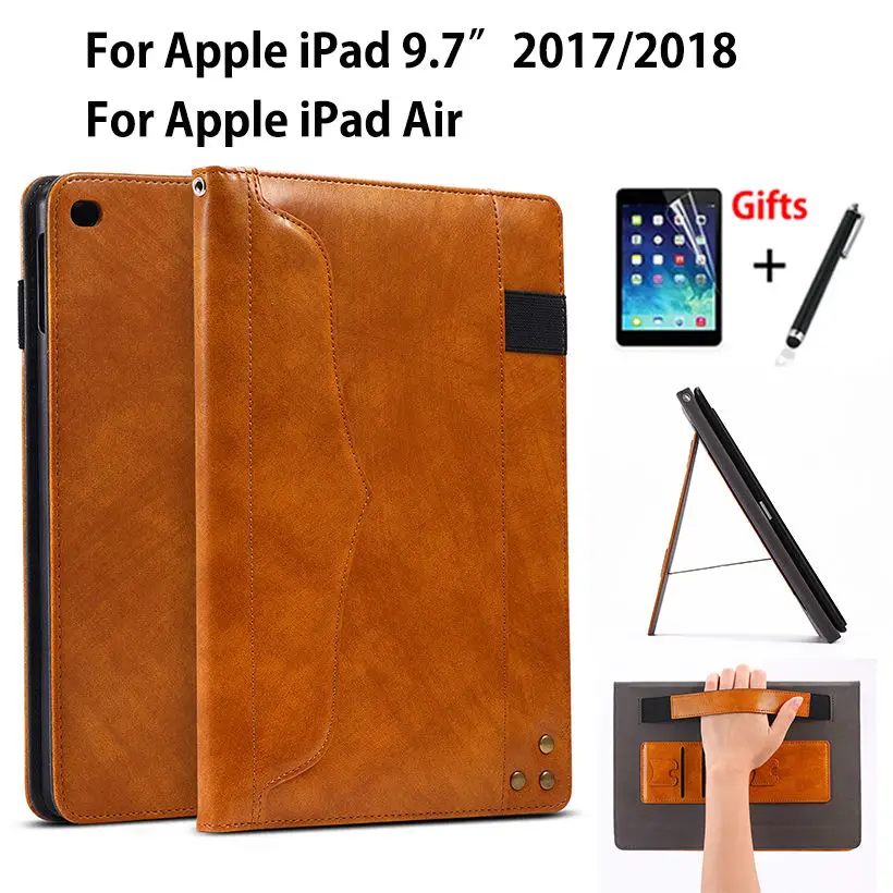 

Tablet Case For iPad 9.7 inch 6th Generation 2018 2017 A1893 A1954 Cover For iPad Air 1 Funda Hand Holder Stand Shell +Film+Pen