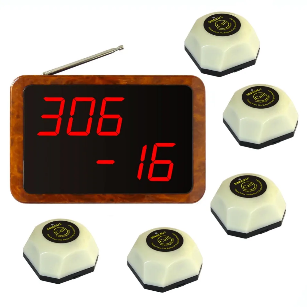 

SINGCALL. Hospital and nursing homes call system. 5 pcs of white table bell and 1 pc reciever