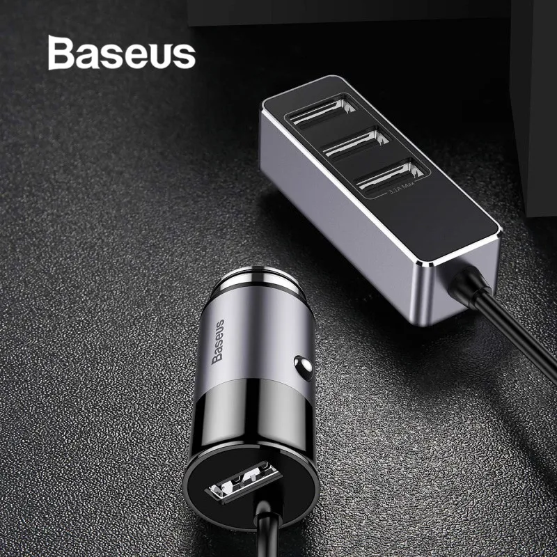 

Baseus Fast Car Charger 4 Ports Output Mobile Phone Charging For iPhone X XS iPad Tablet 5V 5.5A Car Quick Charge Car-Charger