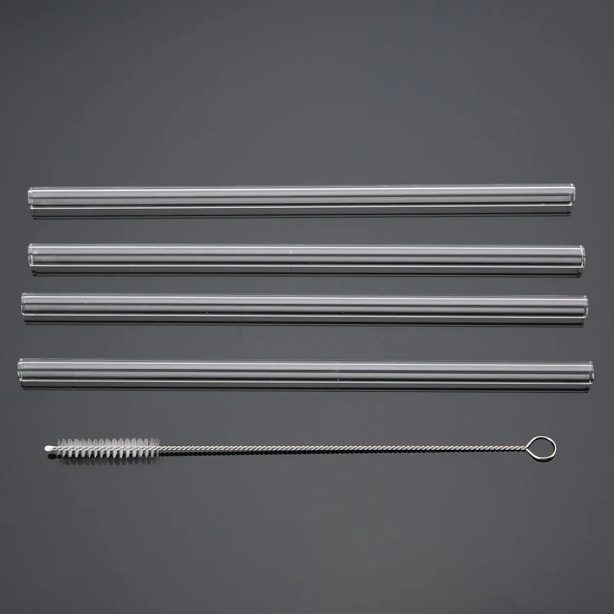 4Pcs Reusable Glass Water Drinking Straws with Cleaning Brush Temperature Resistant Environmental for Wedding Birthday Party