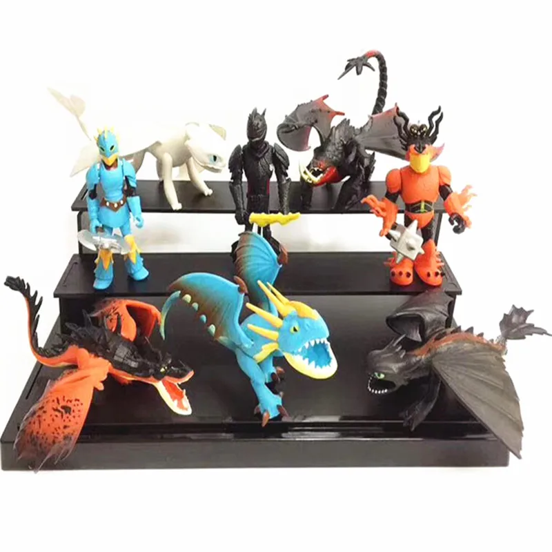 

8pcs/set how to train your dragon 3 Toothless Action figure Toy Light Fury Toothless Toys Do Dorp Shipping
