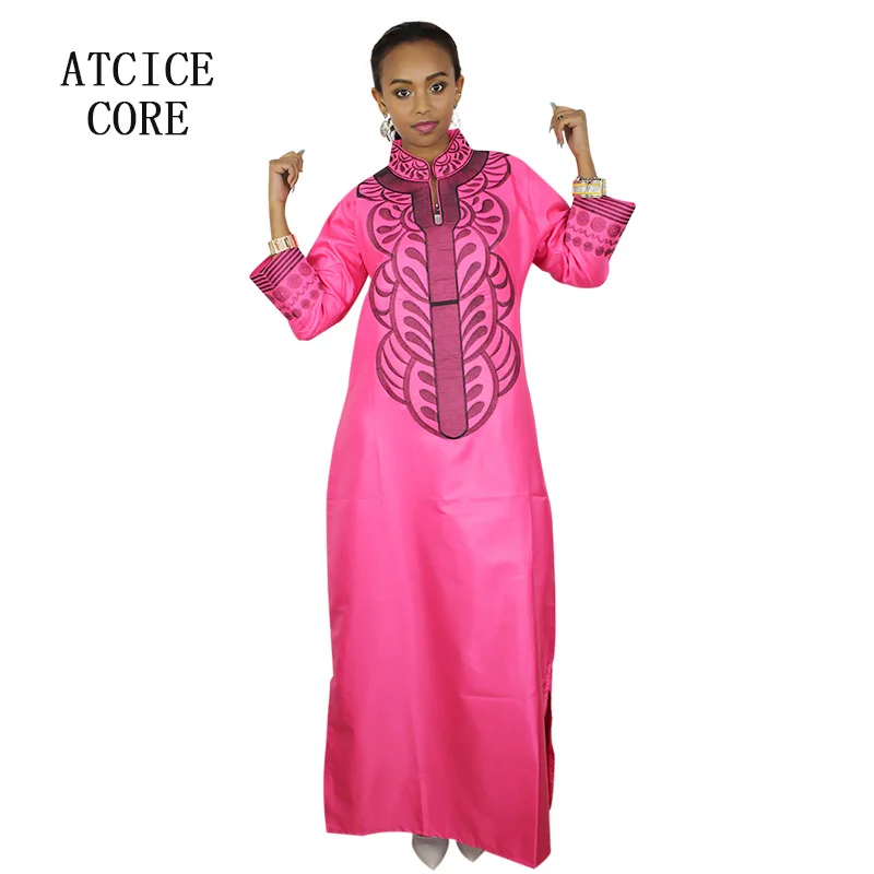 african fashion style African New Bazin Embroidery Dresses Long Dress Without  Scarf Soft Material LA066 african couple outfits