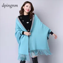 Осенне-зимний вязаный кардиган с рукавом летучая мышь, Женский вязаный свитер большого размера, кардиган, женский элегантный джемпер, пальто