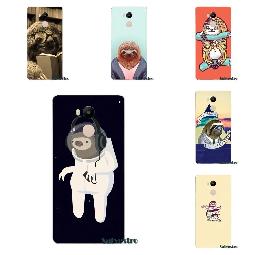 

Bixedx For Xiaomi Redmi 4 3 3S Pro Mi3 Mi4 Mi4i Mi4C Mi5 Mi5S Mi Max Note 2 3 4 TPU Mobile Pouch Lovely Sloth Reading