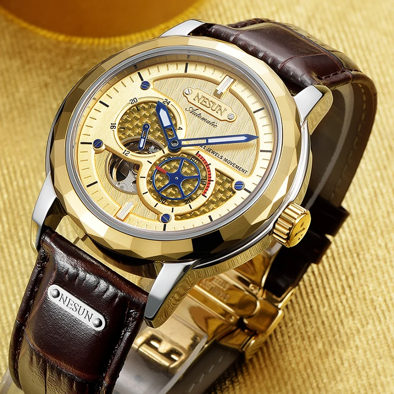 NESUN Men Luxury Fashion Automatic Self-Wind Tourbillon Mechanical Waterproof Wristwatches Sport Watch Clock Relogio Masculino NESUN Men Luxury Fashion Automatic Self-Wind Tourbillon Mechanical Waterproof Wristwatches Sport Watch Clock Relogio Masculino