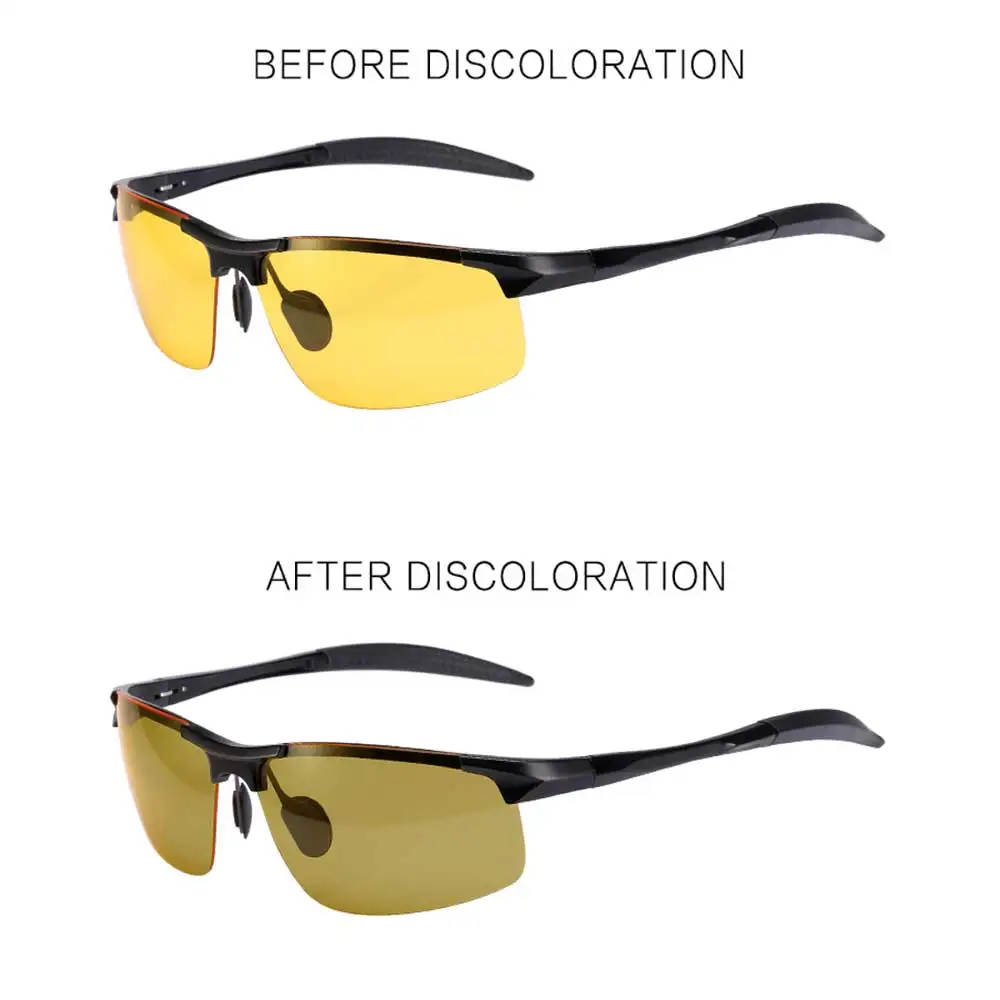 Baratos Gafas fotocrómicas de visión nocturna NALOAIN gafas de sol polarizadas amarillas lentes UV400 gafas de conducción para conductores deportivos para hombres y mujeres
