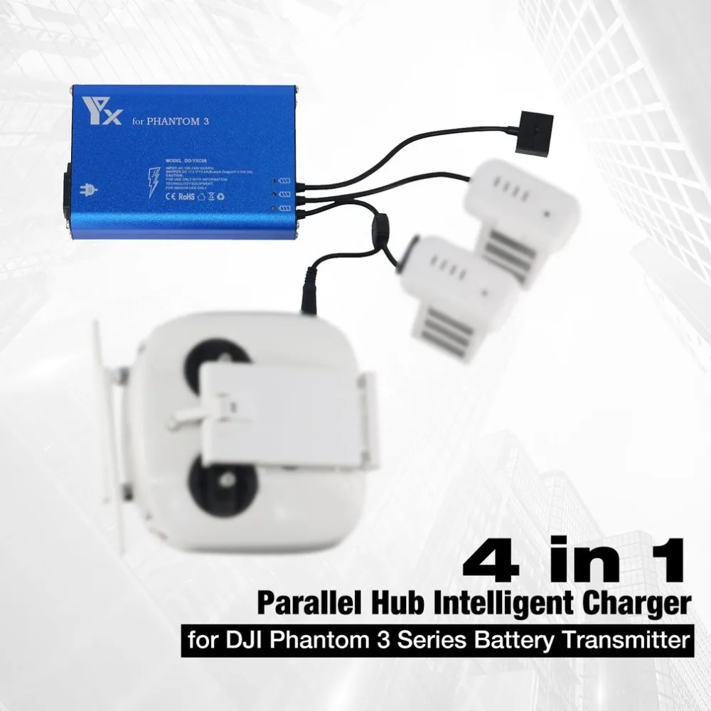 

4 in 1 Parallel Power Hub Intelligent Battery Transmitter Charger for DJI Phantom 3 Standard Professional Advanced SE RC Drone