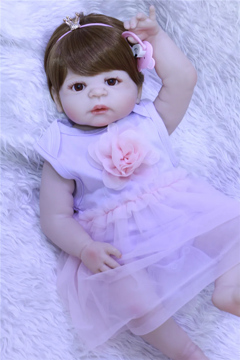 

DollMai Full silicone reborn baby dolls 22inch girl body reborn babies princess doll bebes reborn com corpo de silicone menina