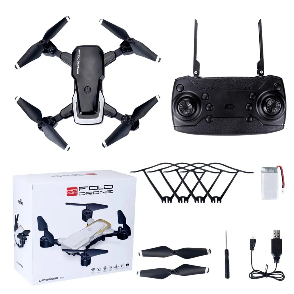 LF609 2,4G Wifi FPV RC Дрон с камерой 0.3MP/2.0MP бесщеточный Радиоуправляемый квадрокоптер RTF складной 3D откидной держатель на голову дропшиппинг - Цвет: 0.3MP 1xBattery B