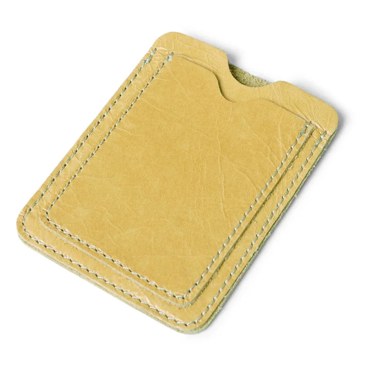 Кожаный Id кредитный держатель для карт, винтажный Тонкий чехол для автобусных карт, органайзер, маленький кошелек для банковских карт, держатель для карт для мужчин, Porte Carte - Цвет: yellow