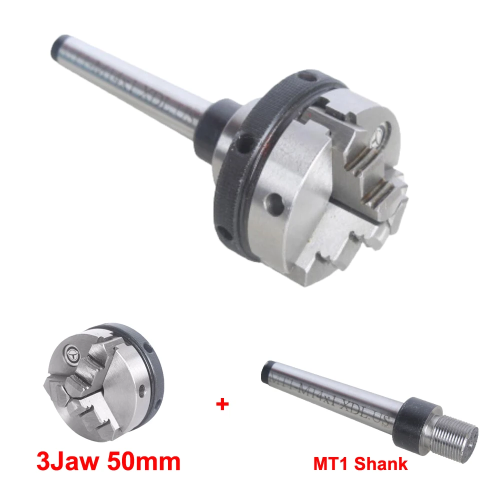 Три 3 челюсти Самоцентрирующийся патрон мини Морзе конус № 1 токарный патрон для станка с ЧПУ 50 мм DIY металлический токарный станок аксессуары