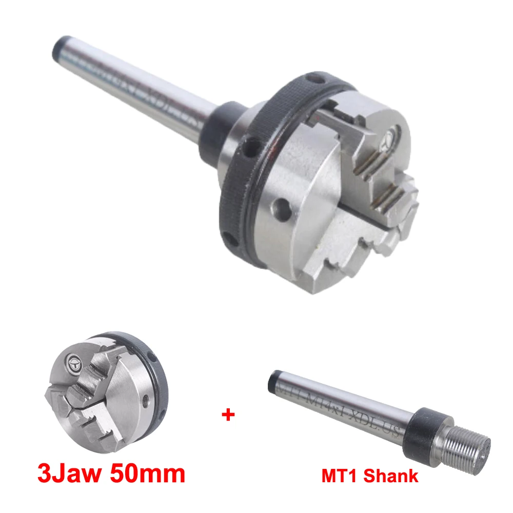 3 jaw self centering Mini Lathe Chuck 50mm 2/" With MT2 Shank Arbor 14x1 Premium