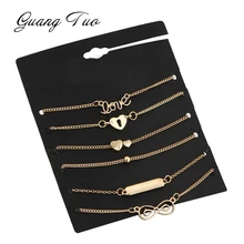 SL005 браслет набор Европейская мода темперамент 8 слово «любящее сердце» браслет для Для женщин женских украшений 6 шт./компл. подарки на день рождения