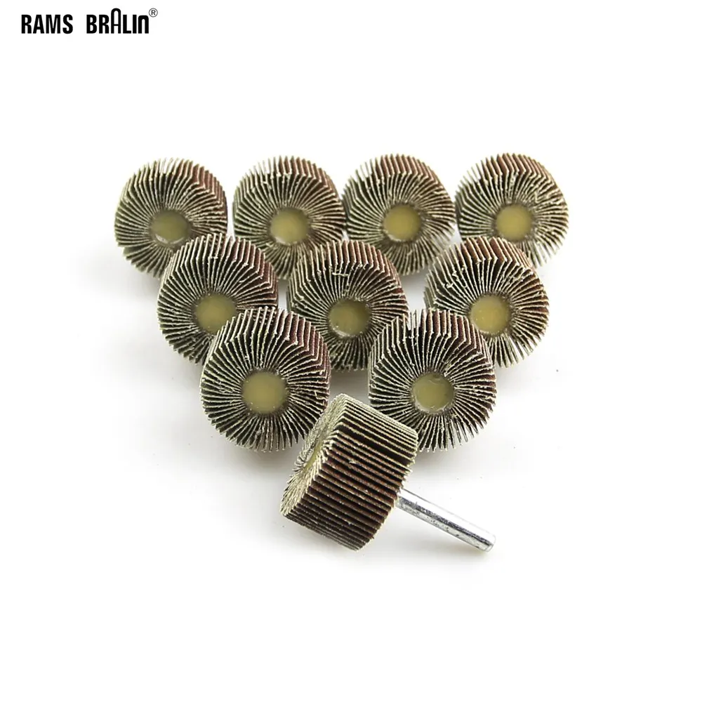 

10 pieces 40*25mm*6mm Shaft Mounted Drill Flap Wheel for Wood Metal Grinding P80 P120