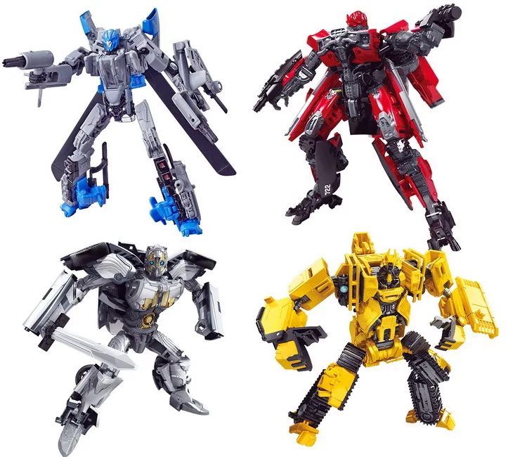 

2019 4 style 14cm Original box Anime Transformers plastic Ironhide Bumblebee model children Toy Dolls Gifts