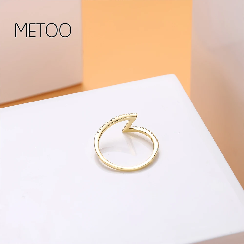 METOO Золотое геометрическое кольцо со стразами высокого качества Медные
