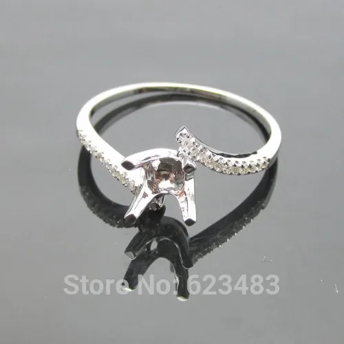 

SOLID 14kt WHITE GOLD FULL ROUND CUT . SEMI MOUNT SETTING RING
