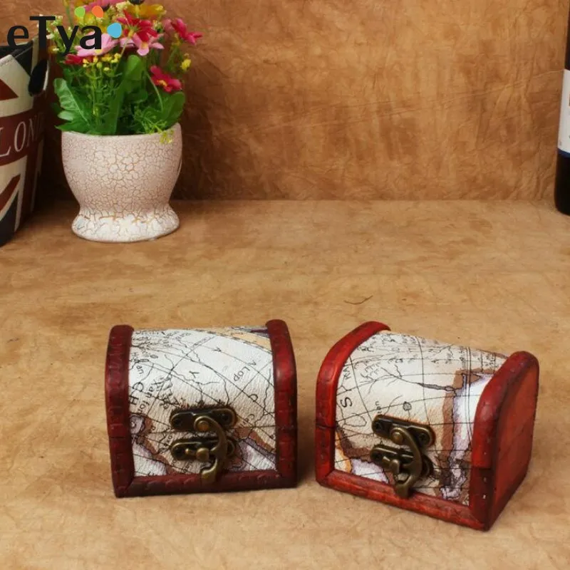 

mini Retro Wooden Box Jewerly Storage Box Vintage Flower Cosmetic Makeup Organizer Holder Nostalgic Essential Oil Treasure Box