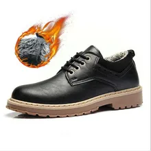 Плюшевые рабочие туфли мужская обувь Ботинки martin теплая Новая мужская повседневная обувь без стальная подошва