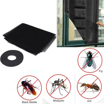

Insect Fly Bug Mosquito Door Window Net Netting Mesh Screen Sticky Tape Window Net Black Gauze Window Mesh Keeping Out Flies