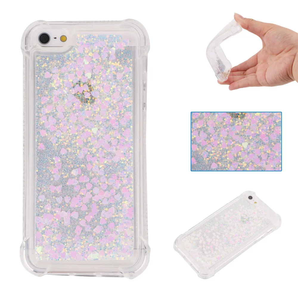 

Floating shining liquid Phone Case for Apple iPhone 5s 6 6s plus 7 8 iPhone X Protective Flowing Liquid Funda Coque