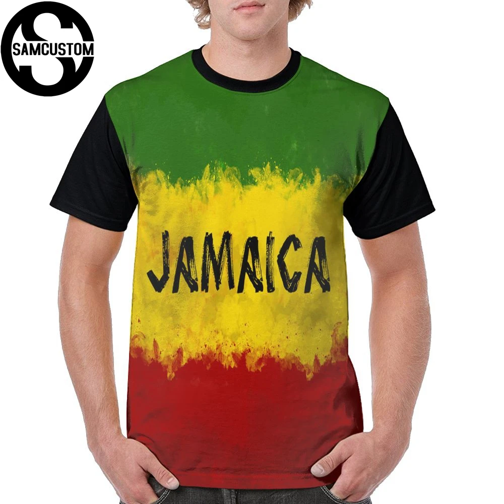 

SAMCUSTOM Men T full printing jamaica 3D personalized creative casual spring, summer and autumn men's short sleeve T-shirt