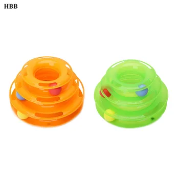 

HBB Funny Pet Cat Crazy Ball Disk Interactive Toys Amusement Plate Trilaminar Toy