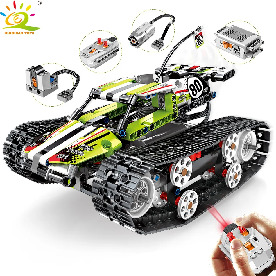 

430pcs Remote control off-road track motor Vehicle Building Blocks Technic RC Car Enlighten Bricks Toys for Children