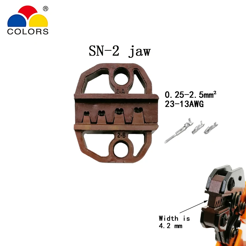 Цветные SN-2 обжимные плоскогубцы Емкость 0,25-2,54 мм2 23-13AWG для универсальных сосудов и TAB 3,96 C3 терминальные инструменты