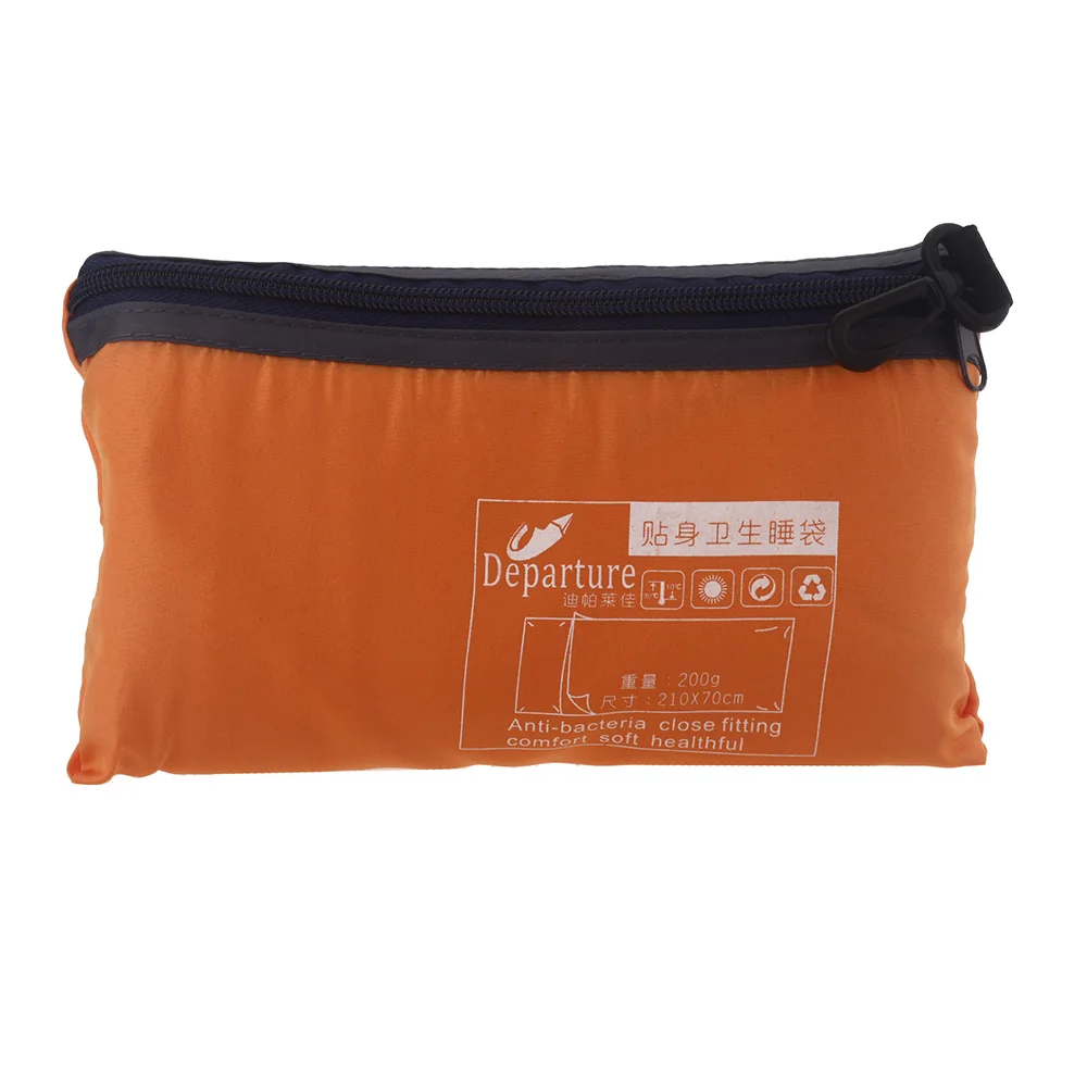 210*70 см ультра-светильник, портативный одноместный спальный мешок, подкладка из полиэстера, эпонж, здоровый Отдых на природе, путешествия, синий/оранжевый/серый - Цвет: Orange