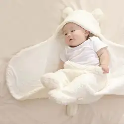 Зимнее детское одеяло Милые Носки с рисунком медведя из мультика уши пеленки для новорожденного теплый унисекс спальный комплект для