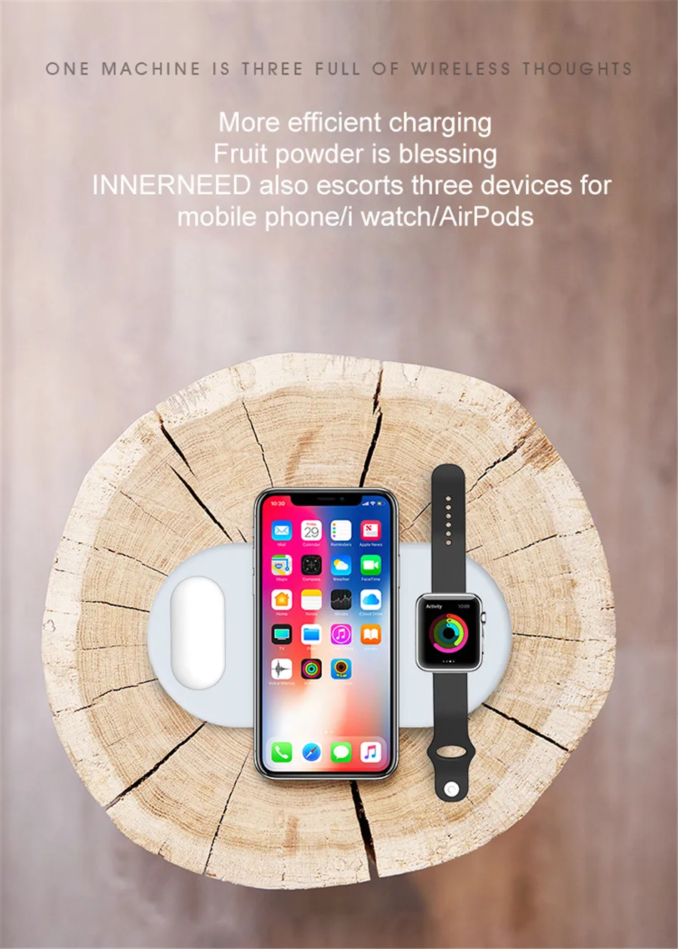 !ACCEZZ 10W 7.5 Fast Wireless Charger 3 in 1 For iphone 8 Plus X For Apple AirPods For Samsung S7 S8 S9 Mobile Phone Chargers (7)