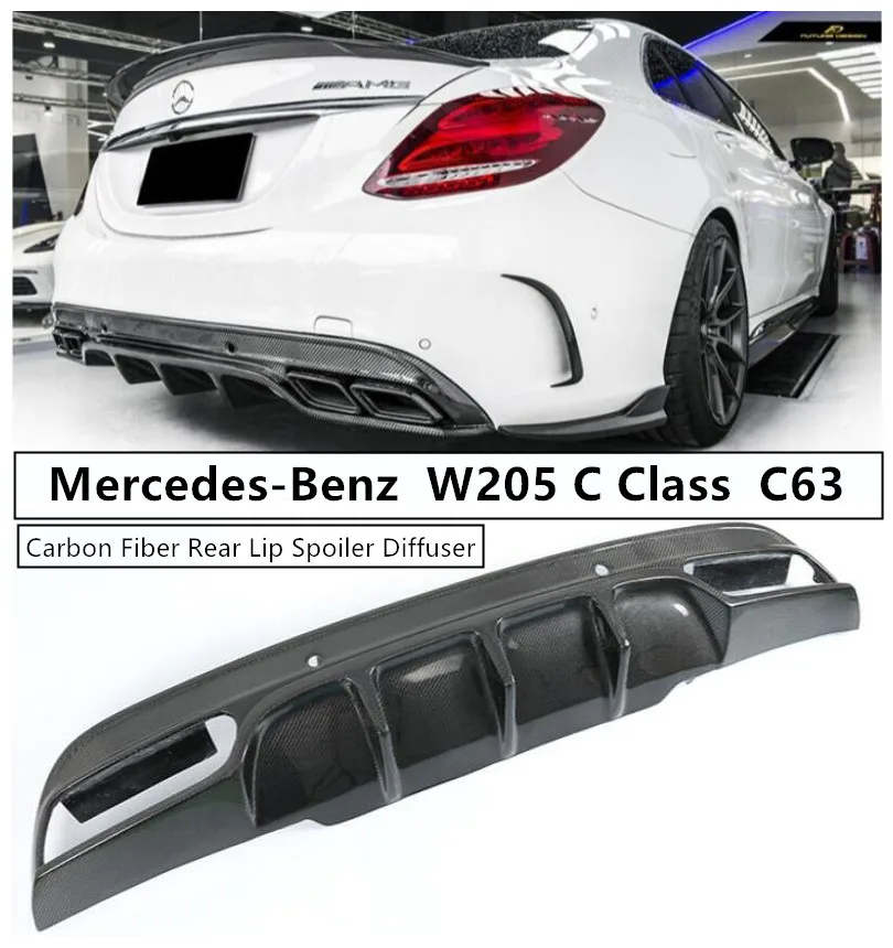 

Carbon Fiber Rear Lip Spoiler Diffuser For Mercedes-Benz W205 C Class C63 C180 C200 C260 C300 C450 2015-2019 Bumper Accessories
