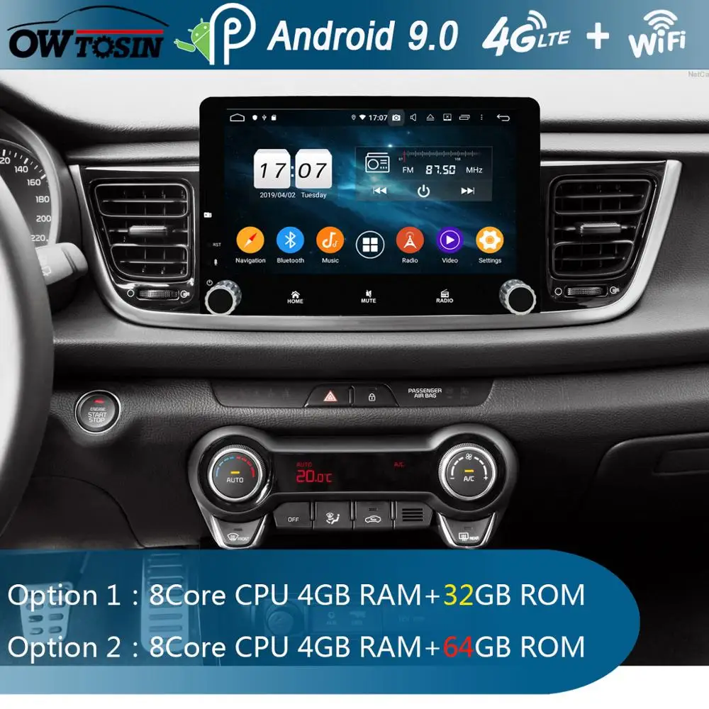 " ips 8 ядерный 4G+ 64G Android 9,0 автомобильный dvd-плеер для KIA RIO радио gps Навигация стерео Мультимедиа попугай BT CarPlay