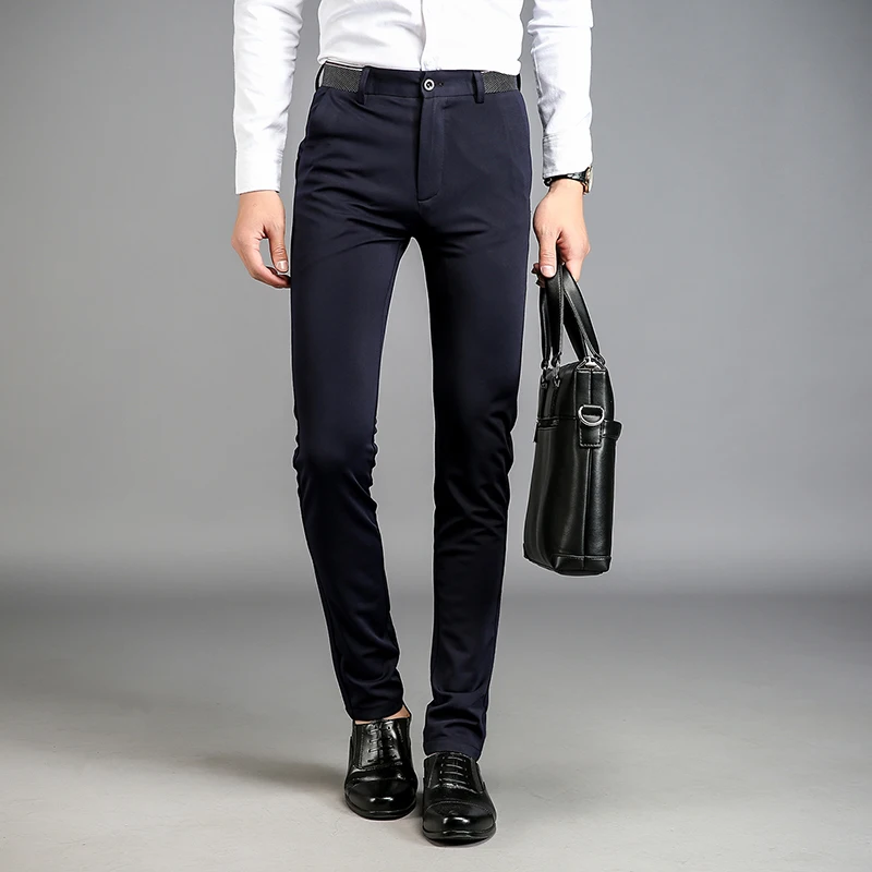 2017 New Spring Autumn Fashion slim fit Men Casual Pants Straight Dress