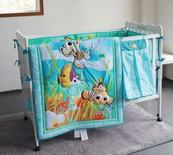 8 Pecas Lit Bebe Ensemble De Literie Trouver Nemo Nurseries Lit Bebe Ropa De Cama Tour De Lit Couette Drap Poussiere Volants Aliexpress